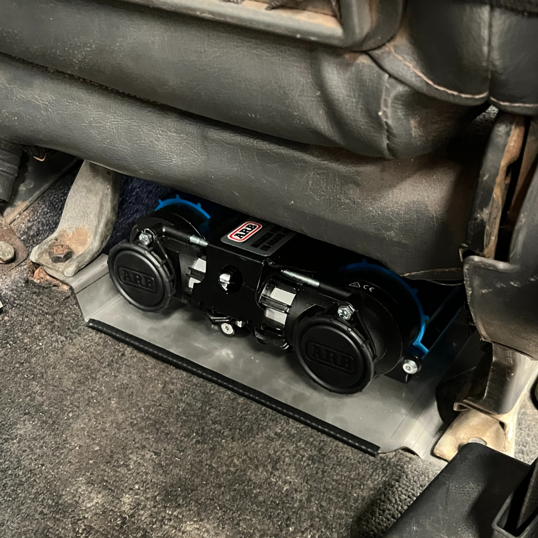1988-1997 Nissan Patrol GQ Onboard Air Compressor Mount (Under Seat) With Outlet/Switch Kit