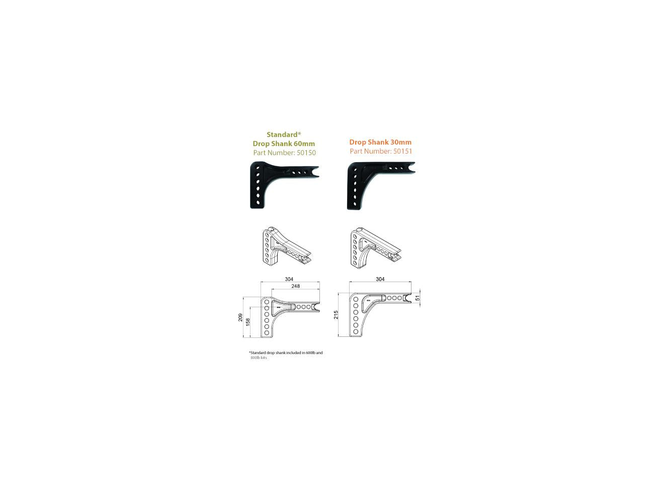 Hayman Reese Cast Shank - Standard 30mm Drop 3500kg