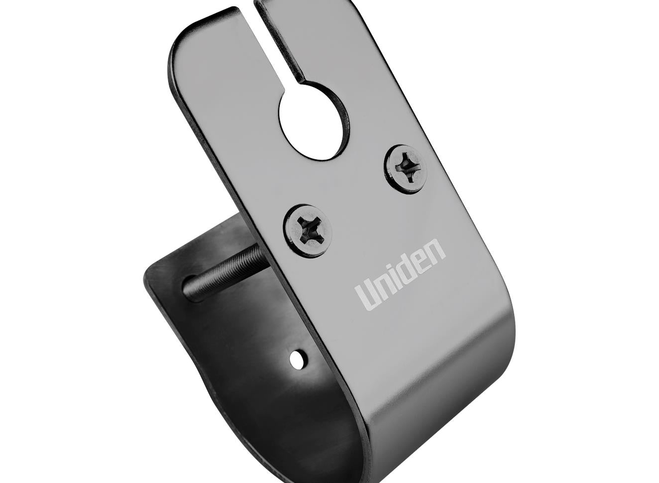 Uniden 50mm Glossy Stainless Steel Black Bull Bar Mount with Cable Slot
