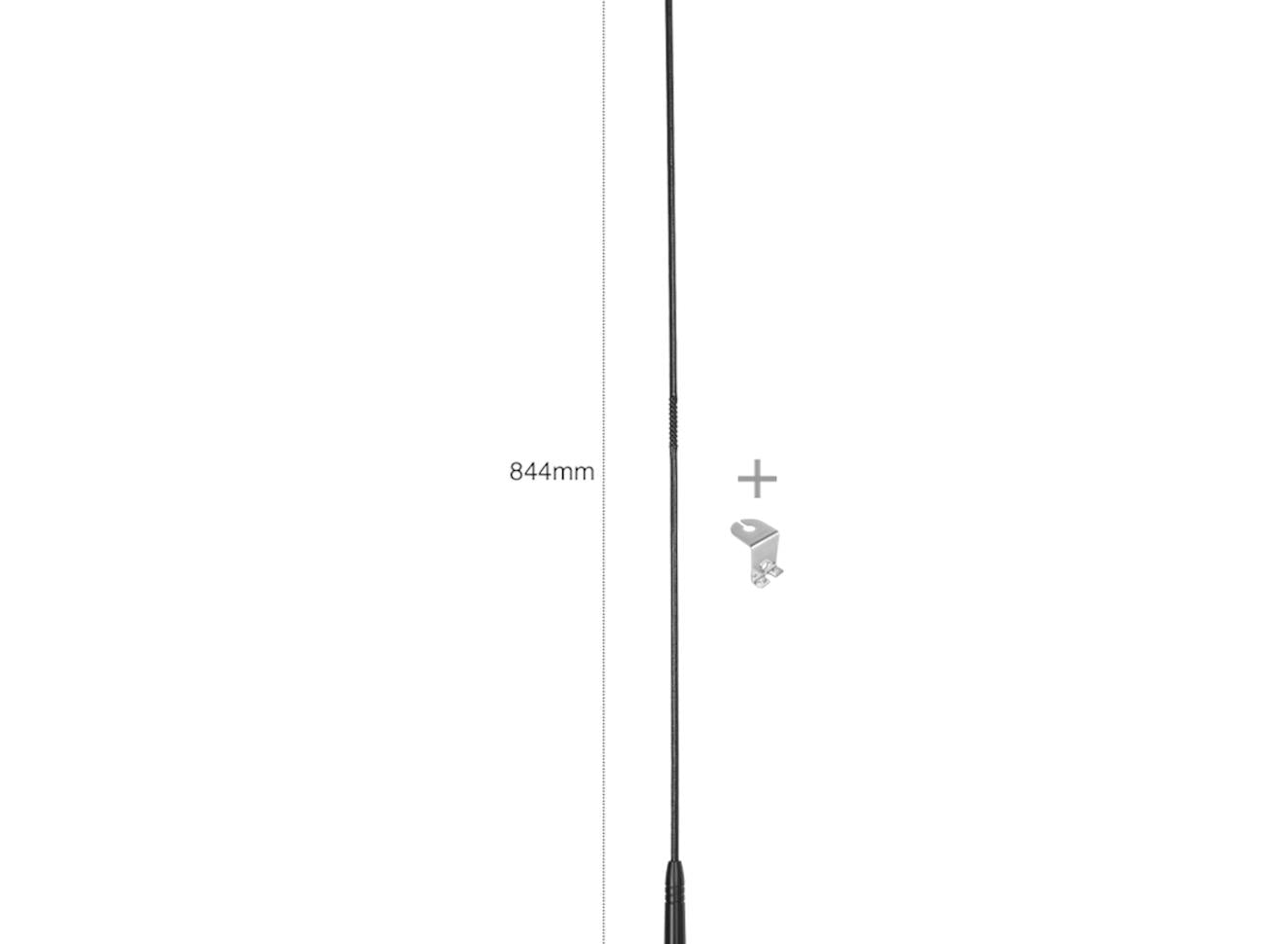 Uniden Flexible Whip with Black Heat Shrink including �Z" Type Mounting Bracket (6.0 dBi Gain)