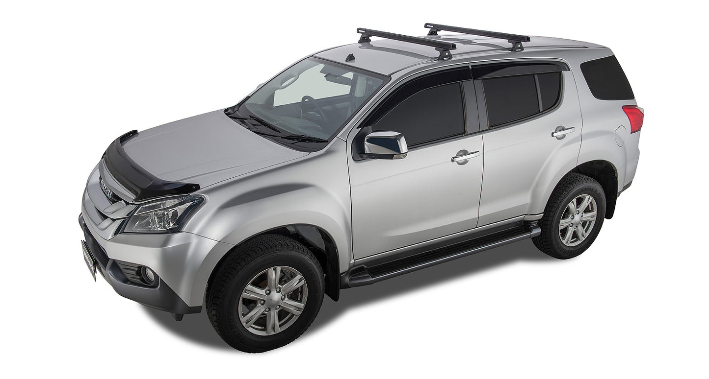 Heavy Duty RLT600 Trackmount Black 2 Bar Roof Rack
