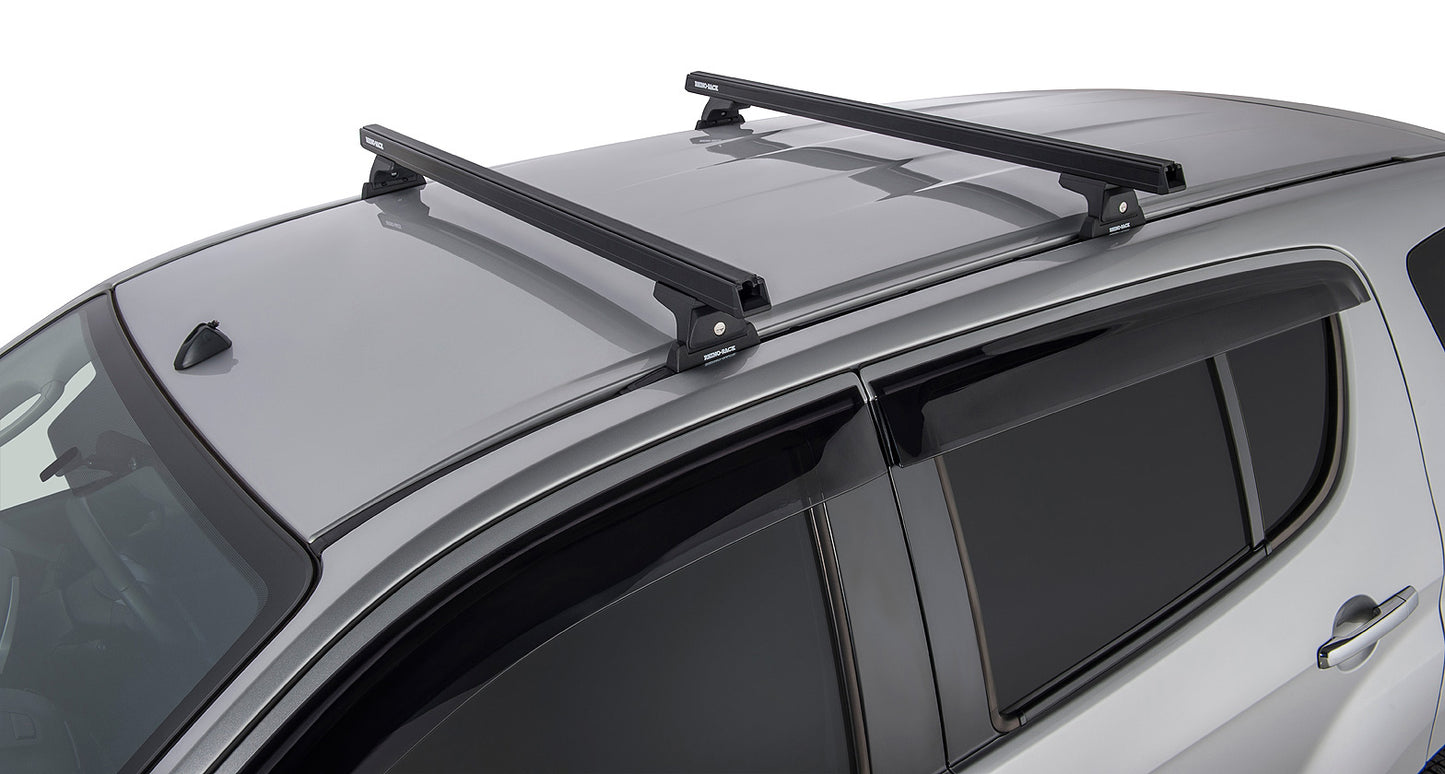Heavy Duty RLT600 Trackmount Black 2 Bar Roof Rack