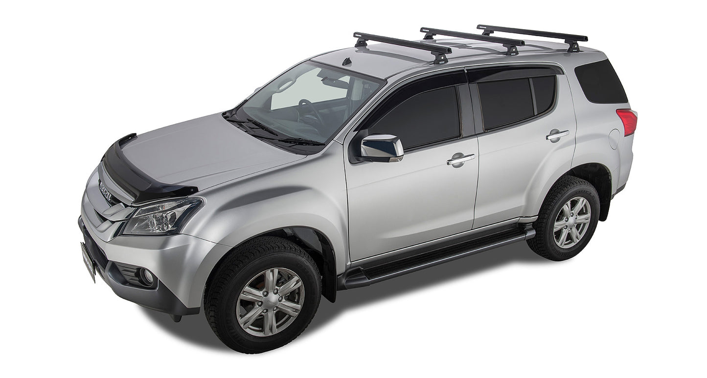 Heavy Duty RLT600 Trackmount Black 3 Bar Roof Rack