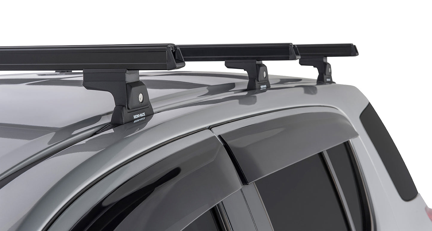 Heavy Duty RLT600 Trackmount Black 3 Bar Roof Rack