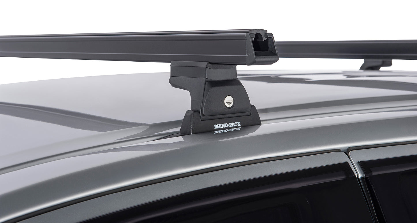Heavy Duty RLT600 Trackmount Black 3 Bar Roof Rack