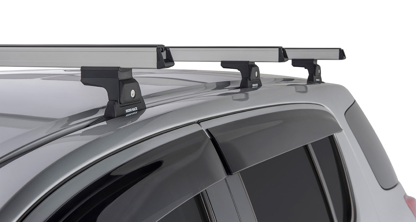 Heavy Duty RLT600 Trackmount Silver 3 Bar Roof Rack