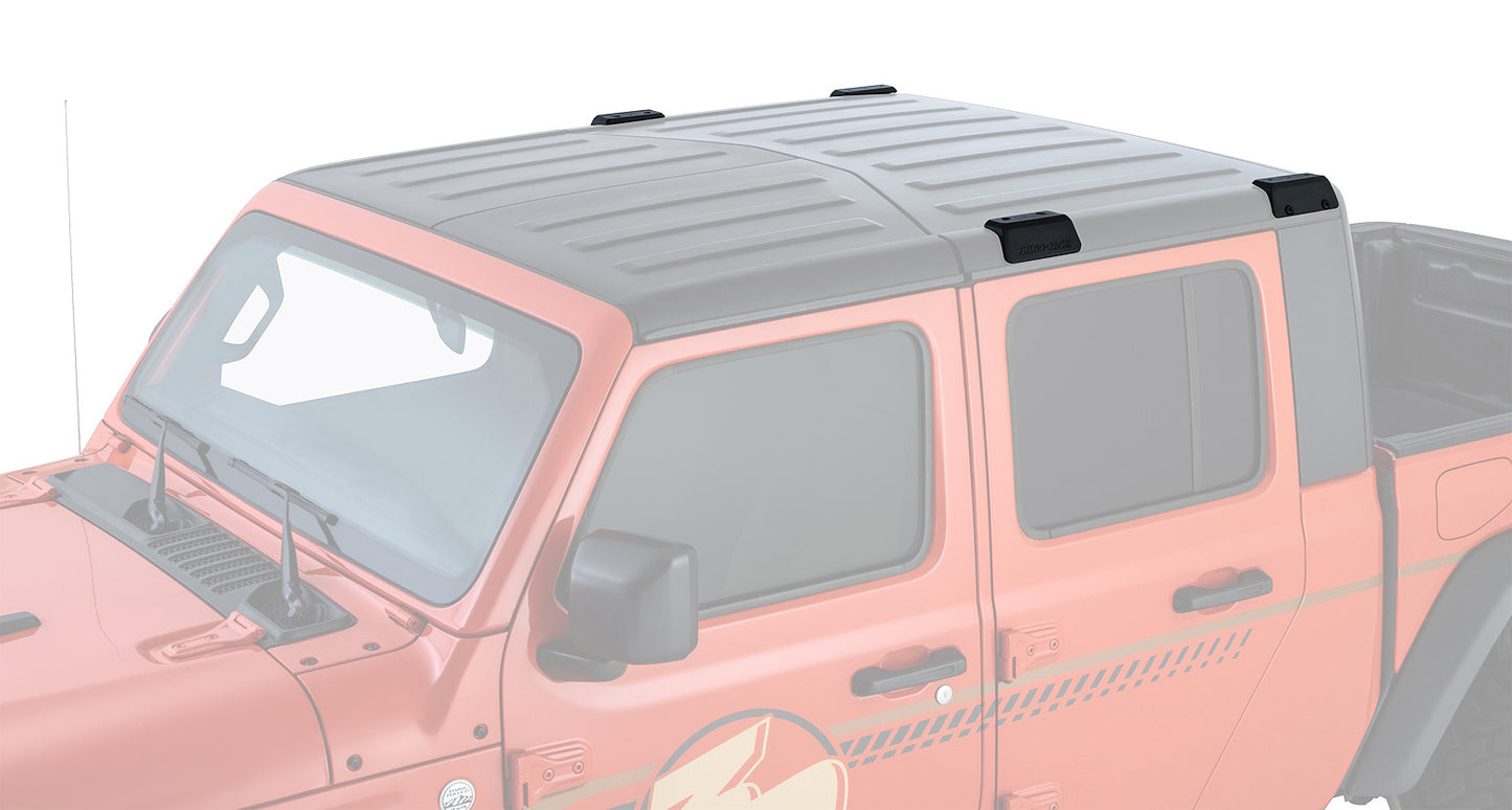 Heavy Duty Black 2 Bar Rhino-Rack Backbone Roof Rack with RCL Legs