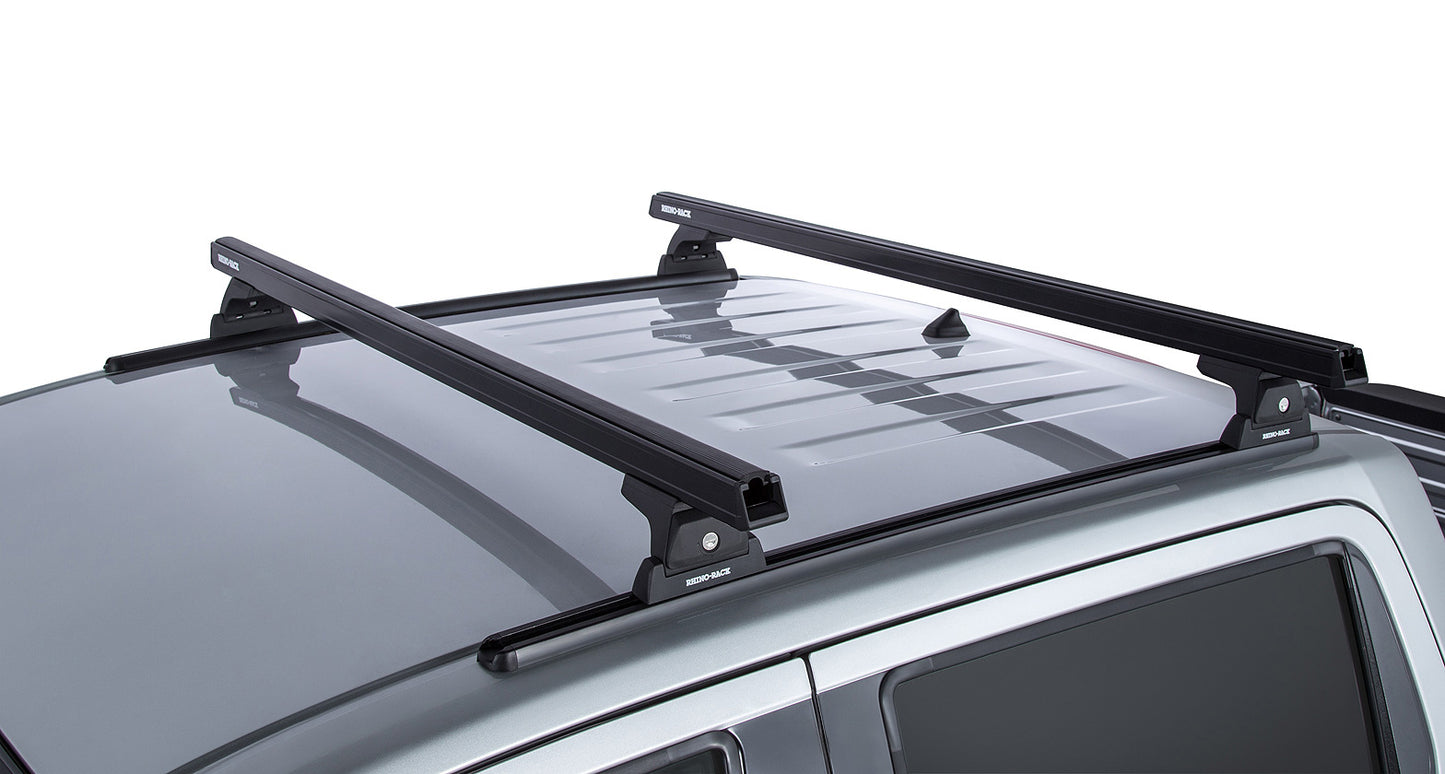 Heavy Duty RLT600 Trackmount Black 2 Bar Roof Rack
