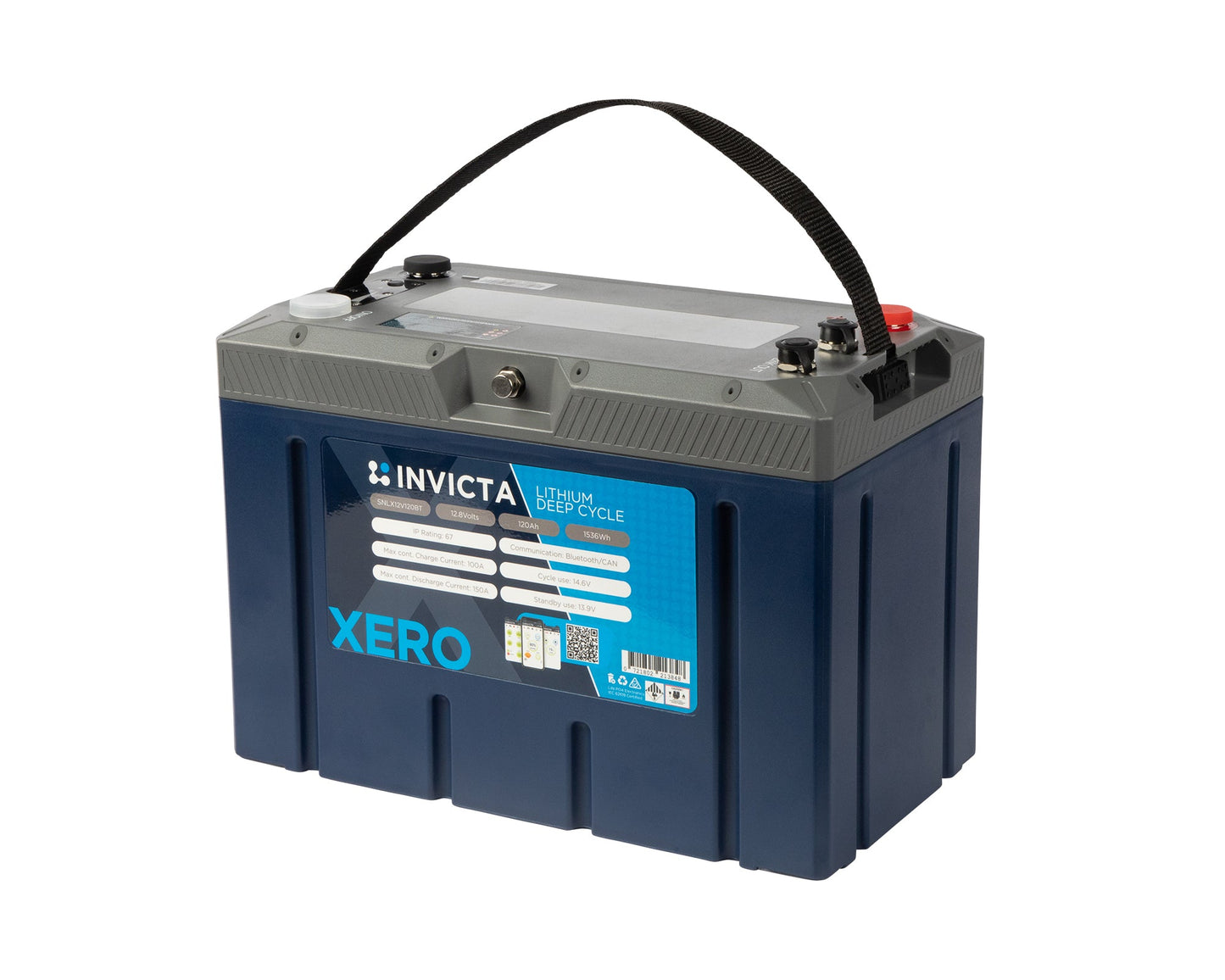 Invicta Lithium 12V 120Ah Battery with Bluetooth