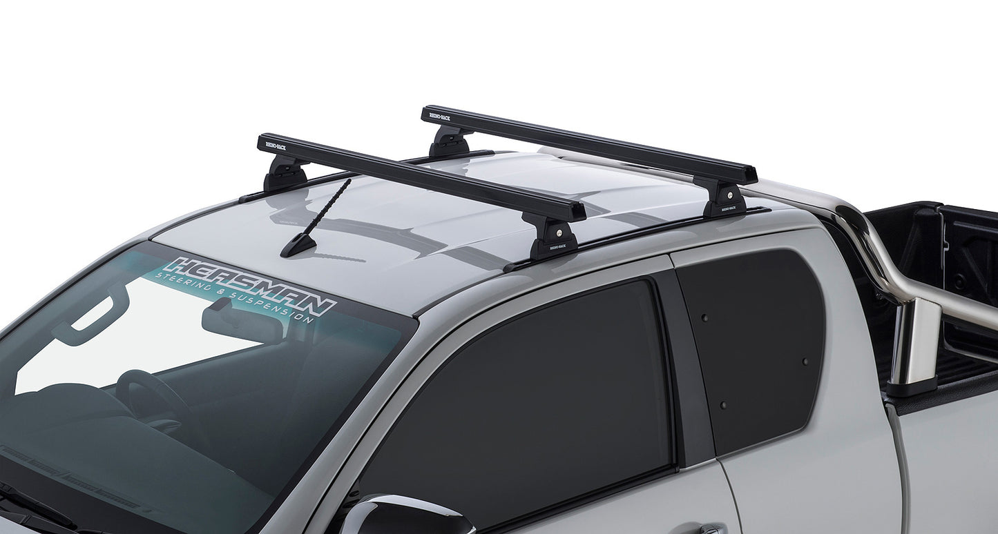 Heavy Duty RLT600 Trackmount Black 2 Bar Roof Rack