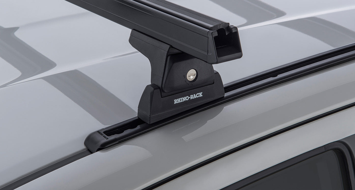 Heavy Duty RLT600 Trackmount Black 2 Bar Roof Rack