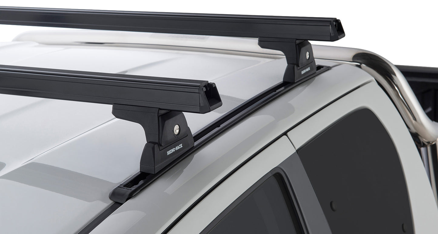 Heavy Duty RLT600 Trackmount Black 2 Bar Roof Rack