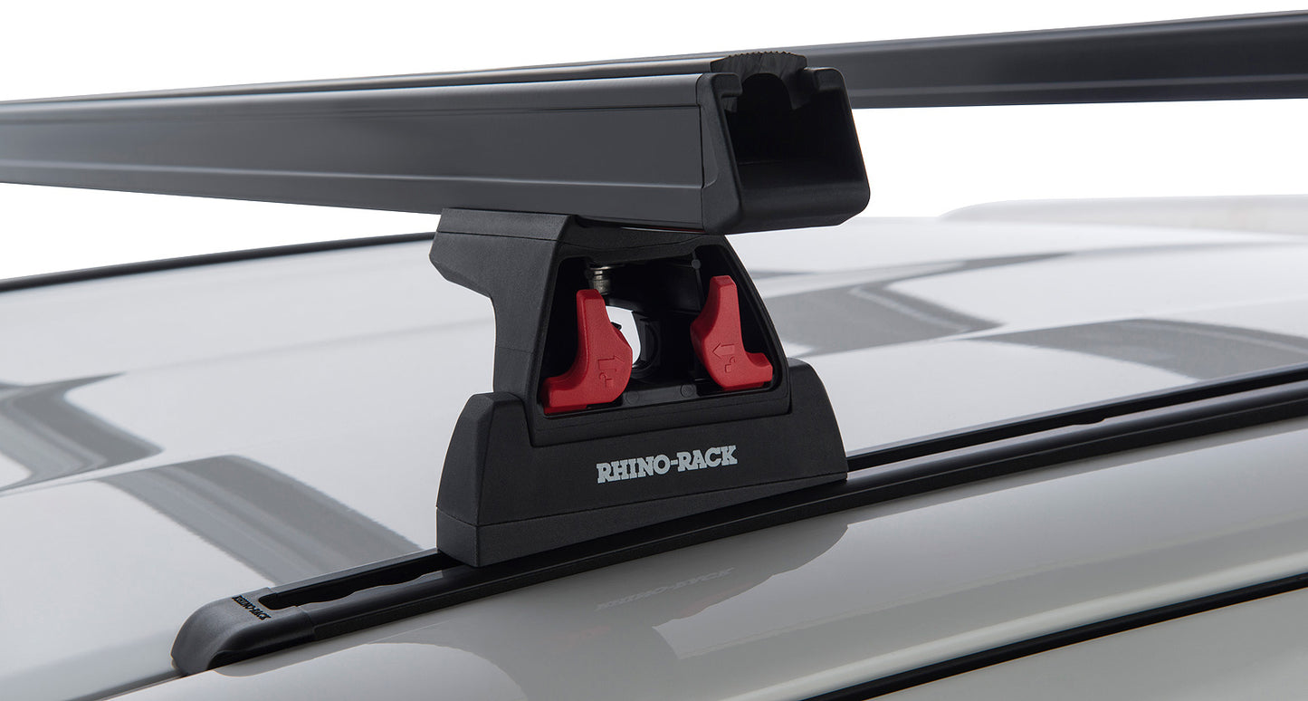 Heavy Duty RLT600 Trackmount Black 2 Bar Roof Rack