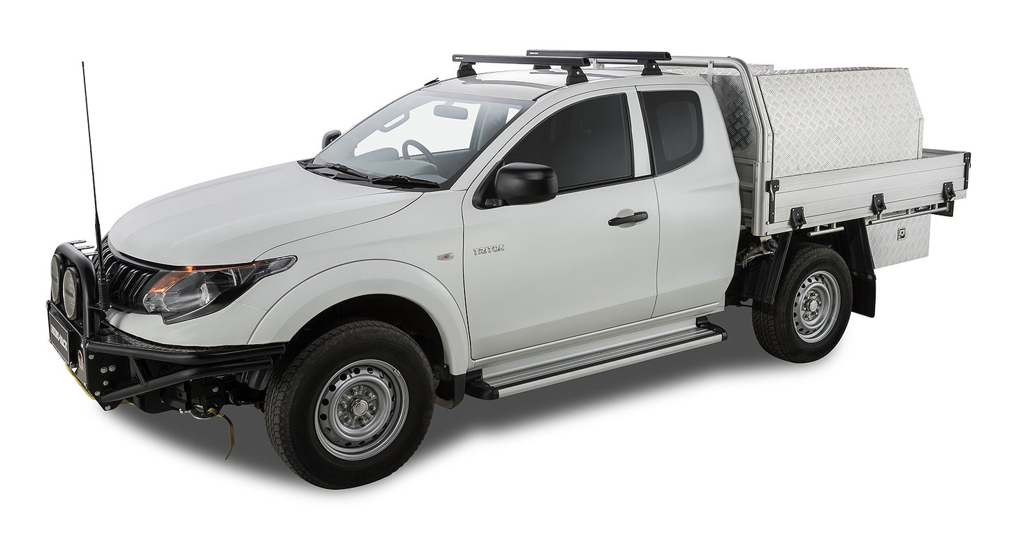 Heavy Duty RLT600 Ditch Mount Black 2 Bar Roof Rack