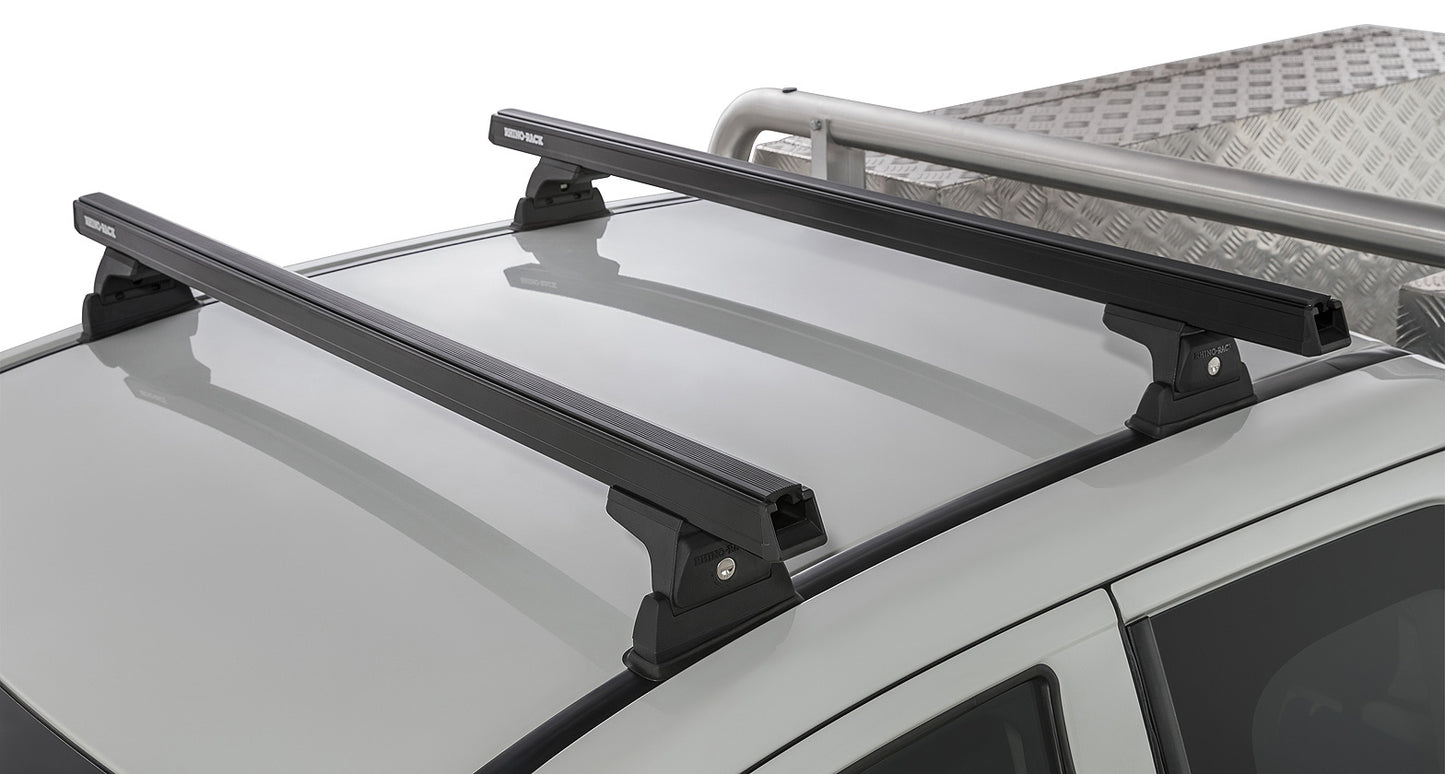 Heavy Duty RLT600 Ditch Mount Black 2 Bar Roof Rack