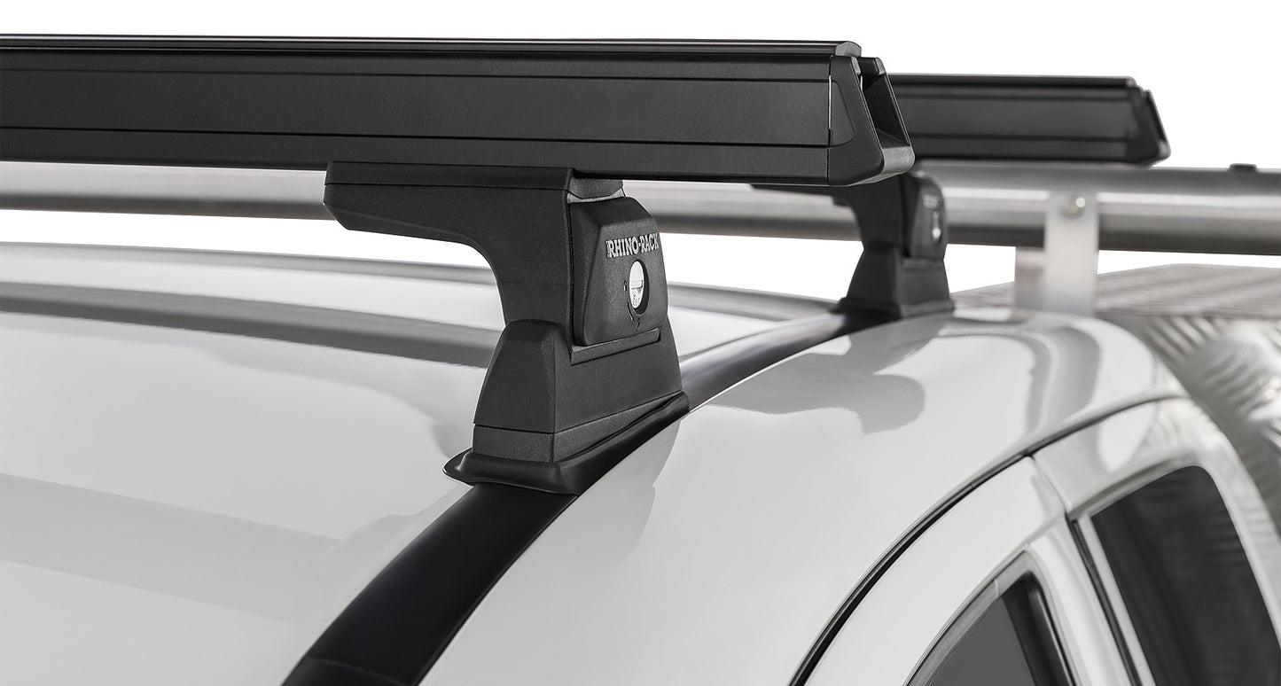 Heavy Duty RLT600 Ditch Mount Black 2 Bar Roof Rack
