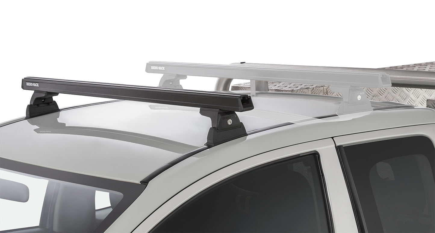 Heavy Duty RLT600 Ditch Mount Black 1 Bar Roof Rack (Front)