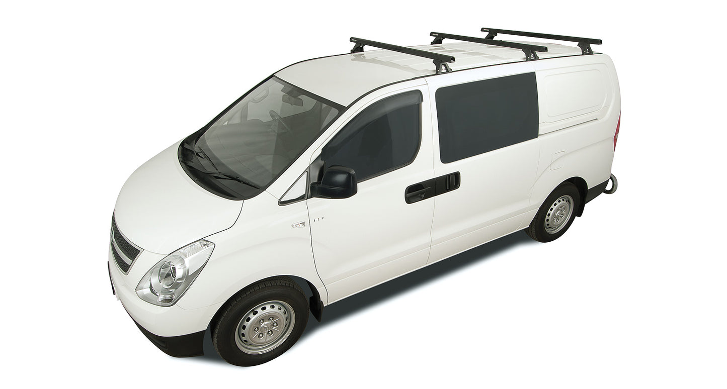Heavy Duty RLTF Trackmount Black 3 Bar Roof Rack