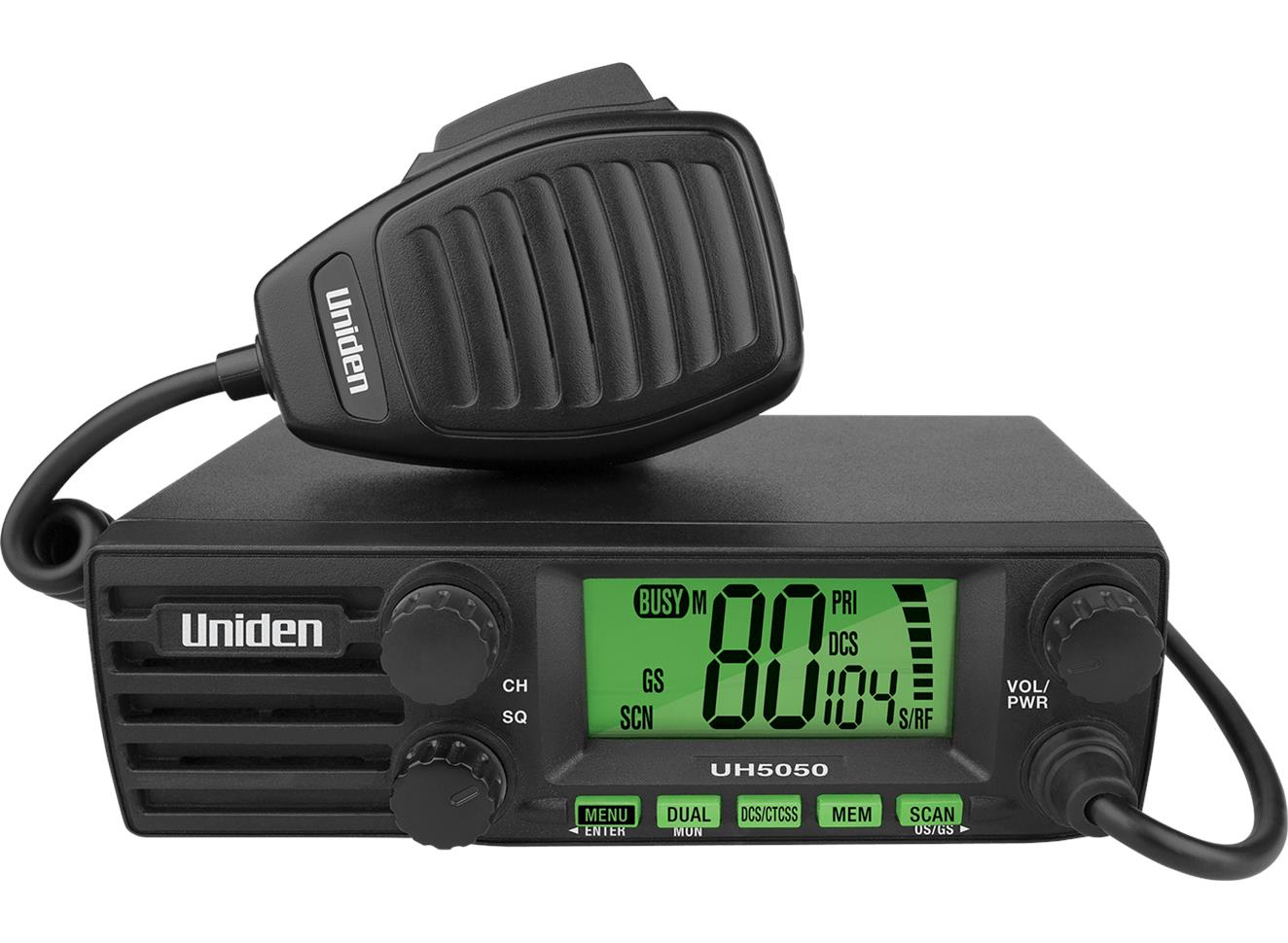 Uniden DIN Size UHF CB Mobile -80 Channels with Large LCD Screen
