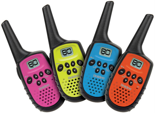 Uniden 80 Channel Mini Compact UHF Handheld Radios -Quad Colour Pack