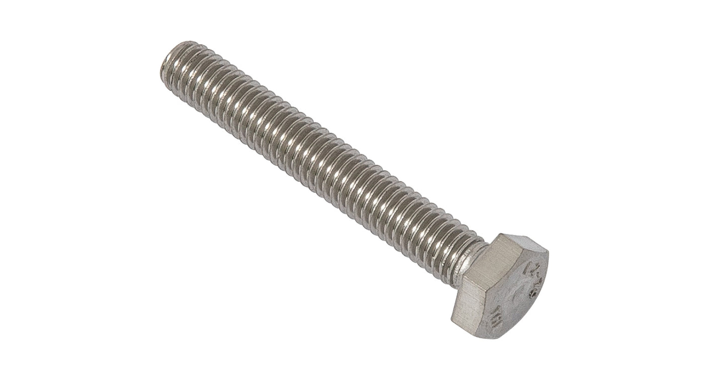 M6 X 40mm Hex Set Screw (Stainless Steel) (6 Pack)