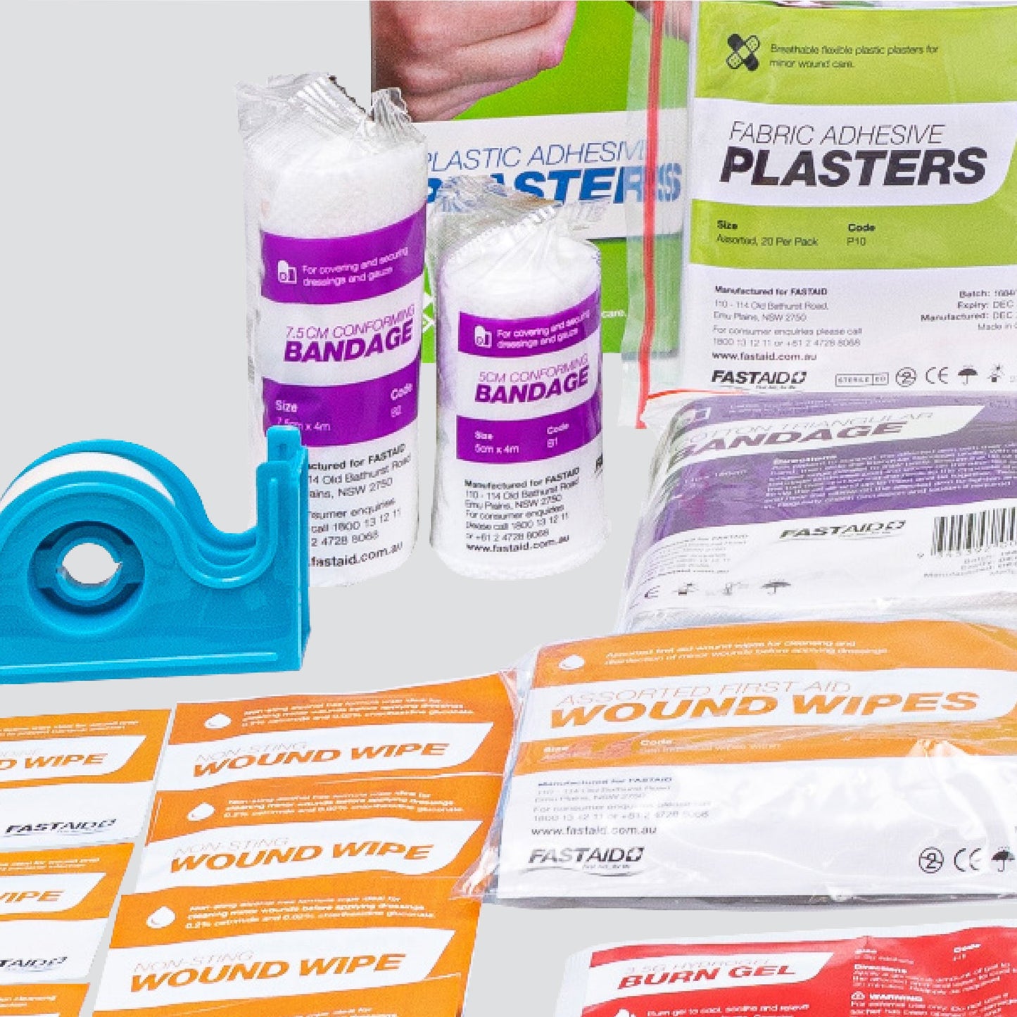 FastAid DIY Workshop™ Plastic Portable First Aid Kit