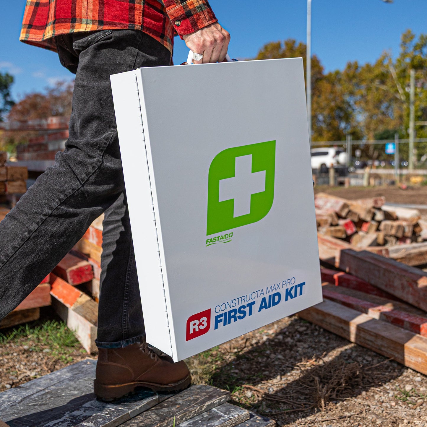 FastAid R3 Constructa Max Pro™ Metal Cabinet First Aid Kit