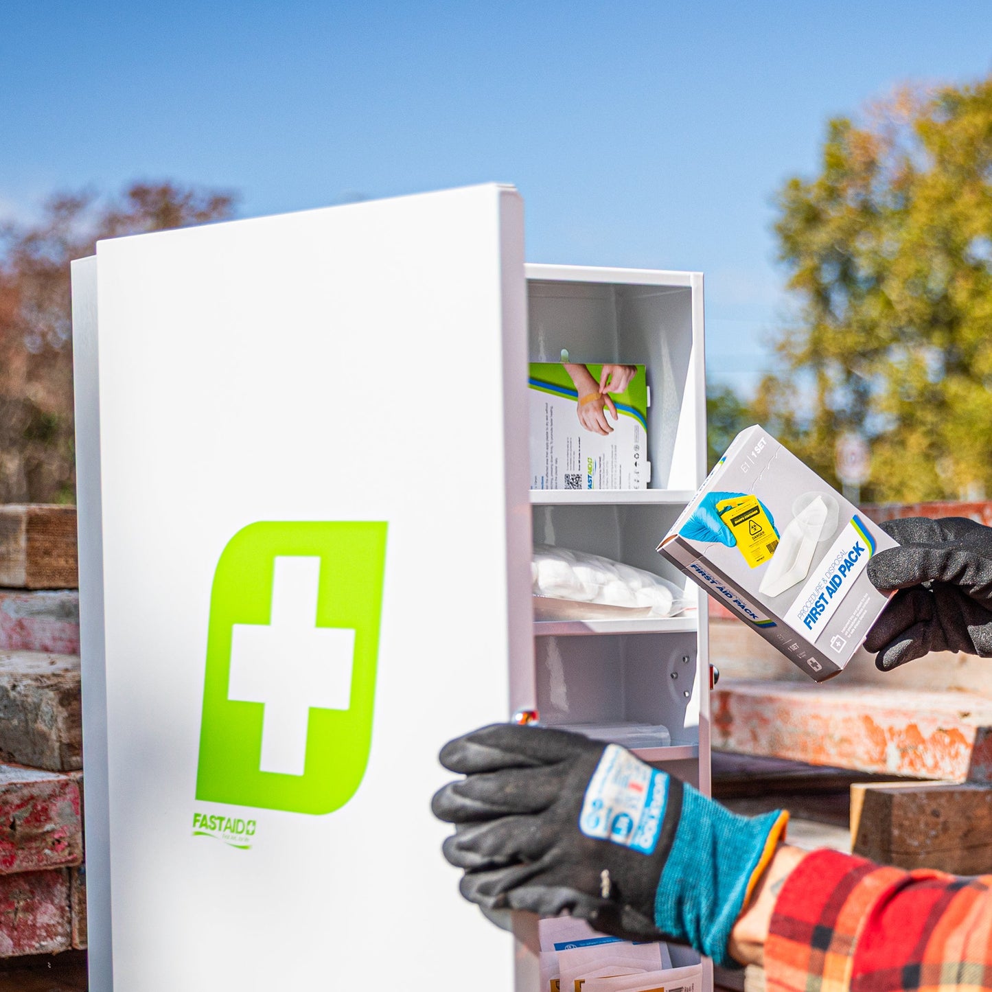 FastAid R3 Industra Max Pro™ Metal Cabinet First Aid Kit