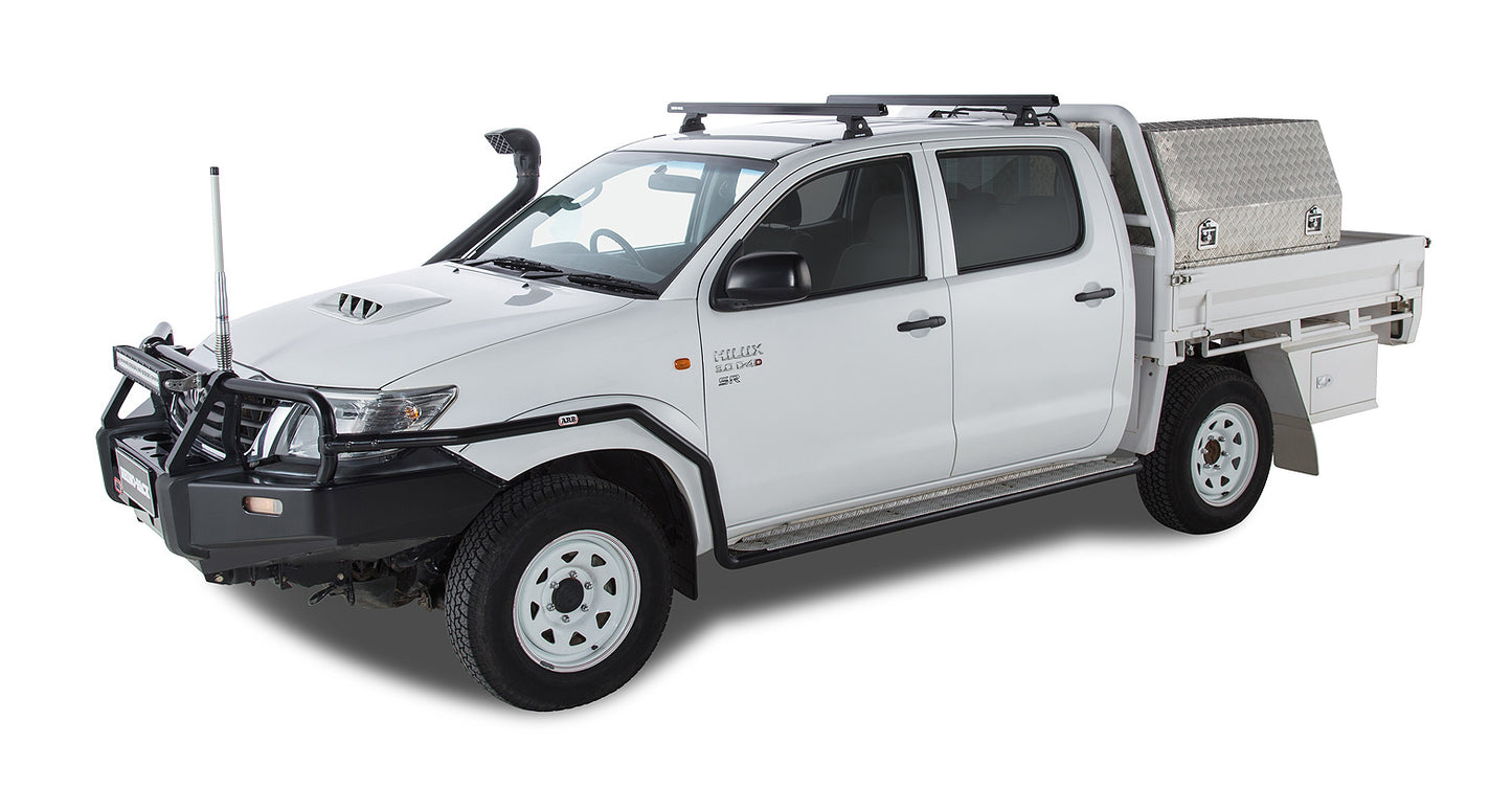Heavy Duty RLT600 Trackmount Black 2 Bar Roof Rack
