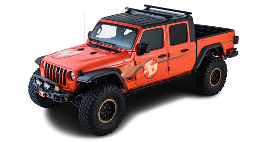 Heavy Duty Black 2 Bar Rhino-Rack Backbone Roof Rack with RCL Legs