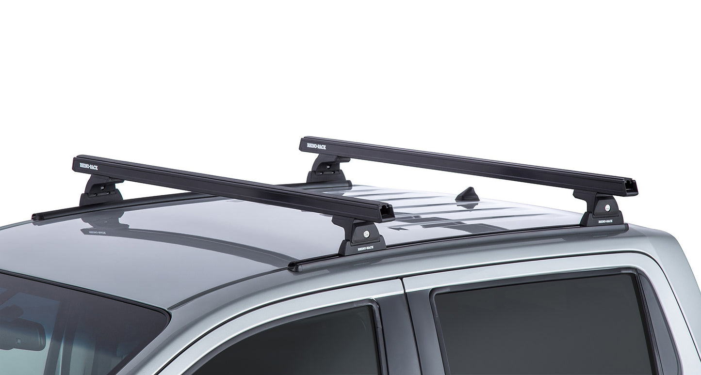 Heavy Duty RLT600 Trackmount Black 2 Bar Roof Rack