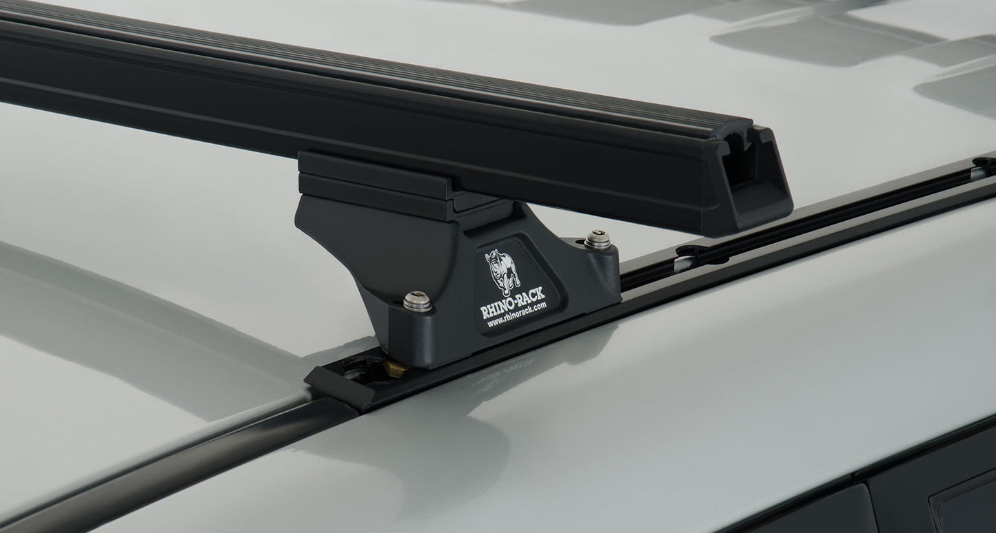 Heavy Duty RLTP Trackmount Black 3 Bar Roof Rack