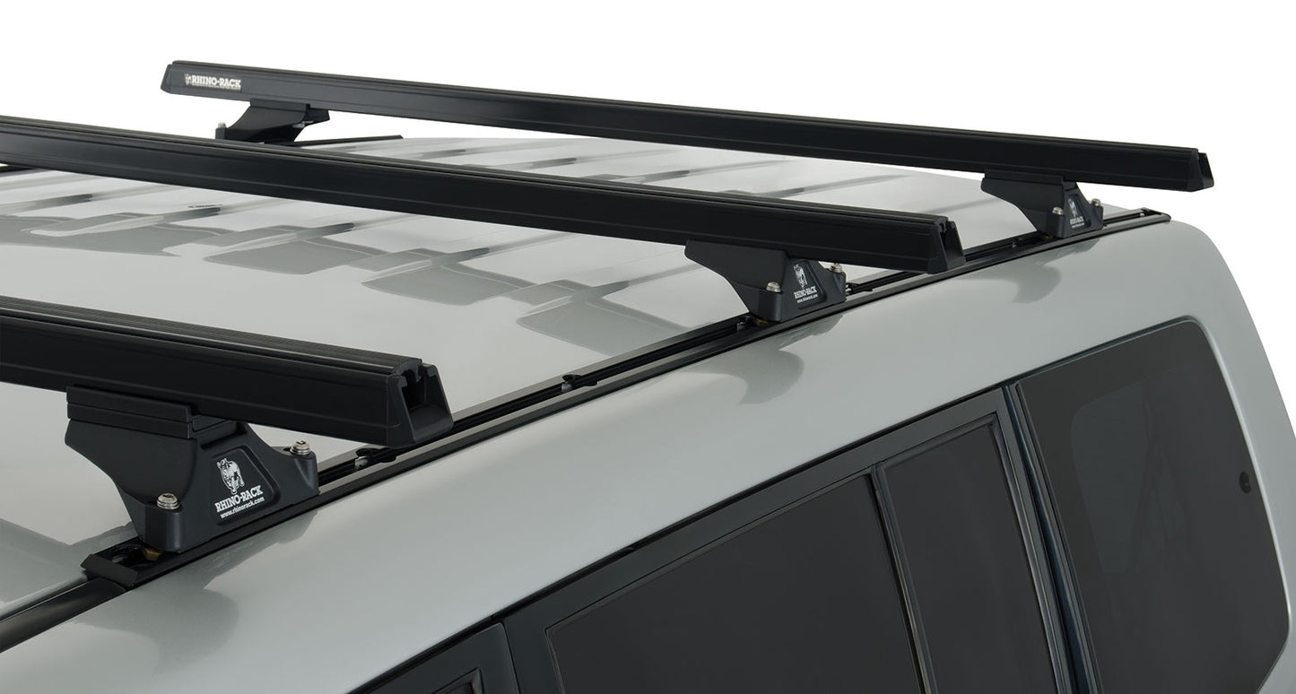 Heavy Duty RLTP Trackmount Black 3 Bar Roof Rack