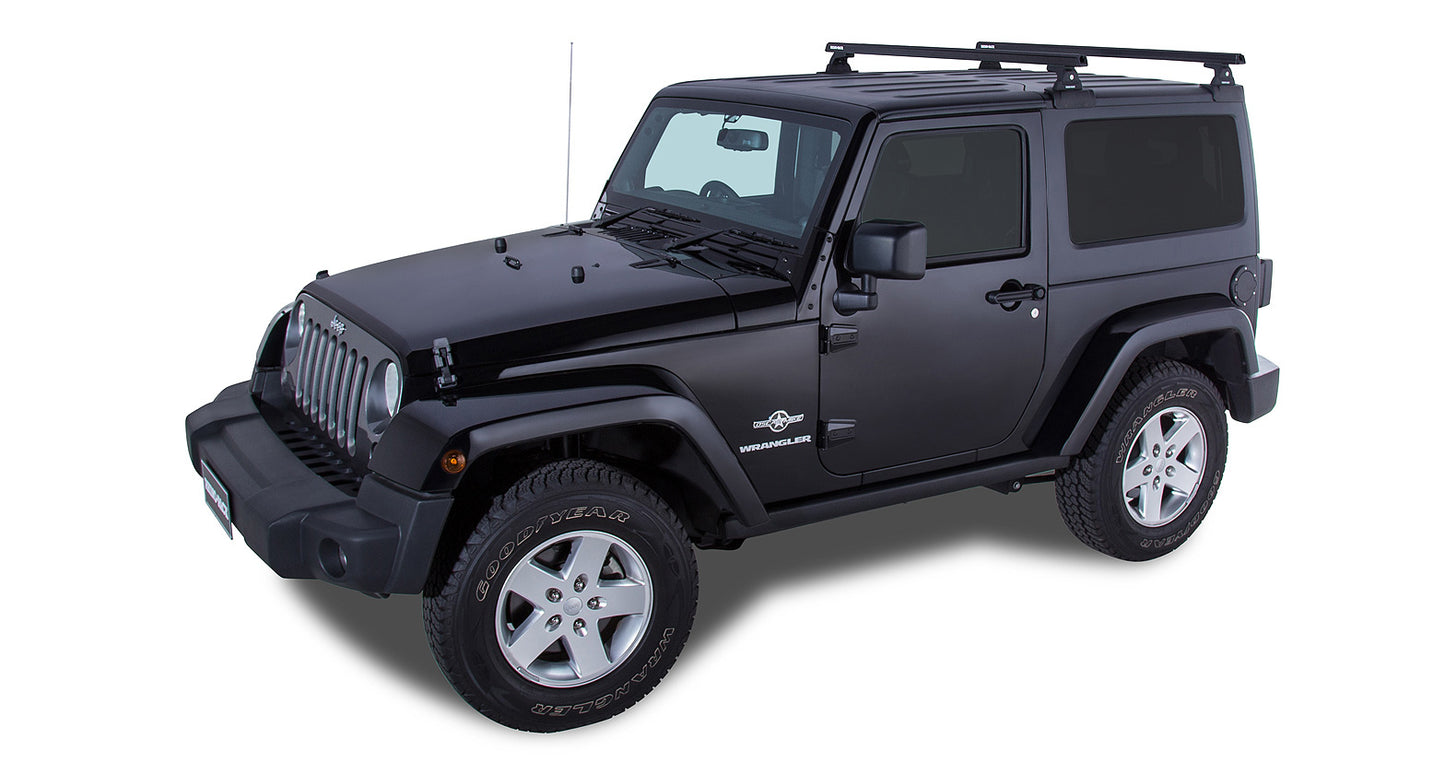 Heavy Duty RLT600 Black 2 Bar Rhino-Rack Backbone Roof Rack