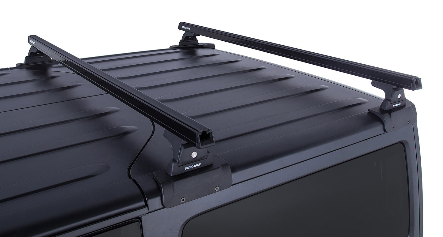 Heavy Duty RLT600 Black 2 Bar Rhino-Rack Backbone Roof Rack