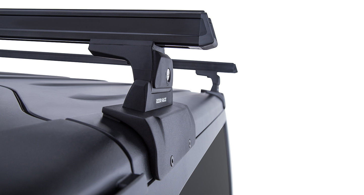 Heavy Duty RLT600 Black 2 Bar Rhino-Rack Backbone Roof Rack
