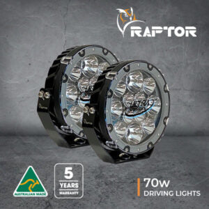 Raptor 70 LED 7″ Driving Light (Pair) – Truracks Western Towbars and ...