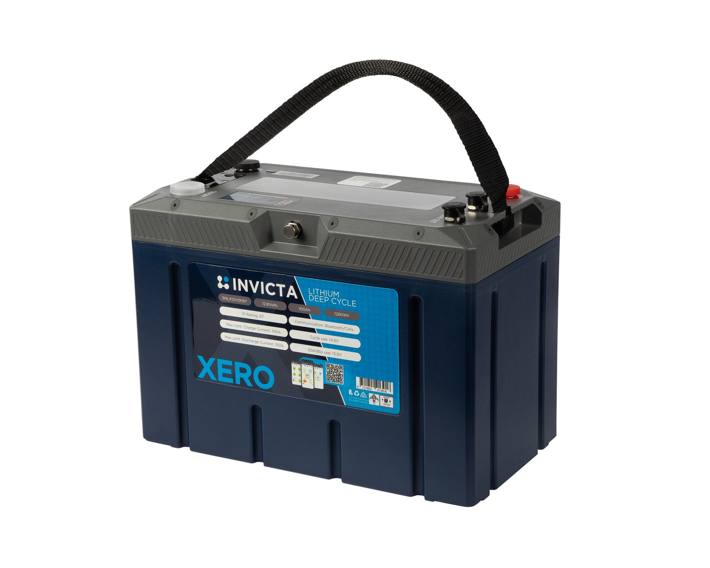 Invicta Lithium 12V 100Ah Battery with Bluetooth
