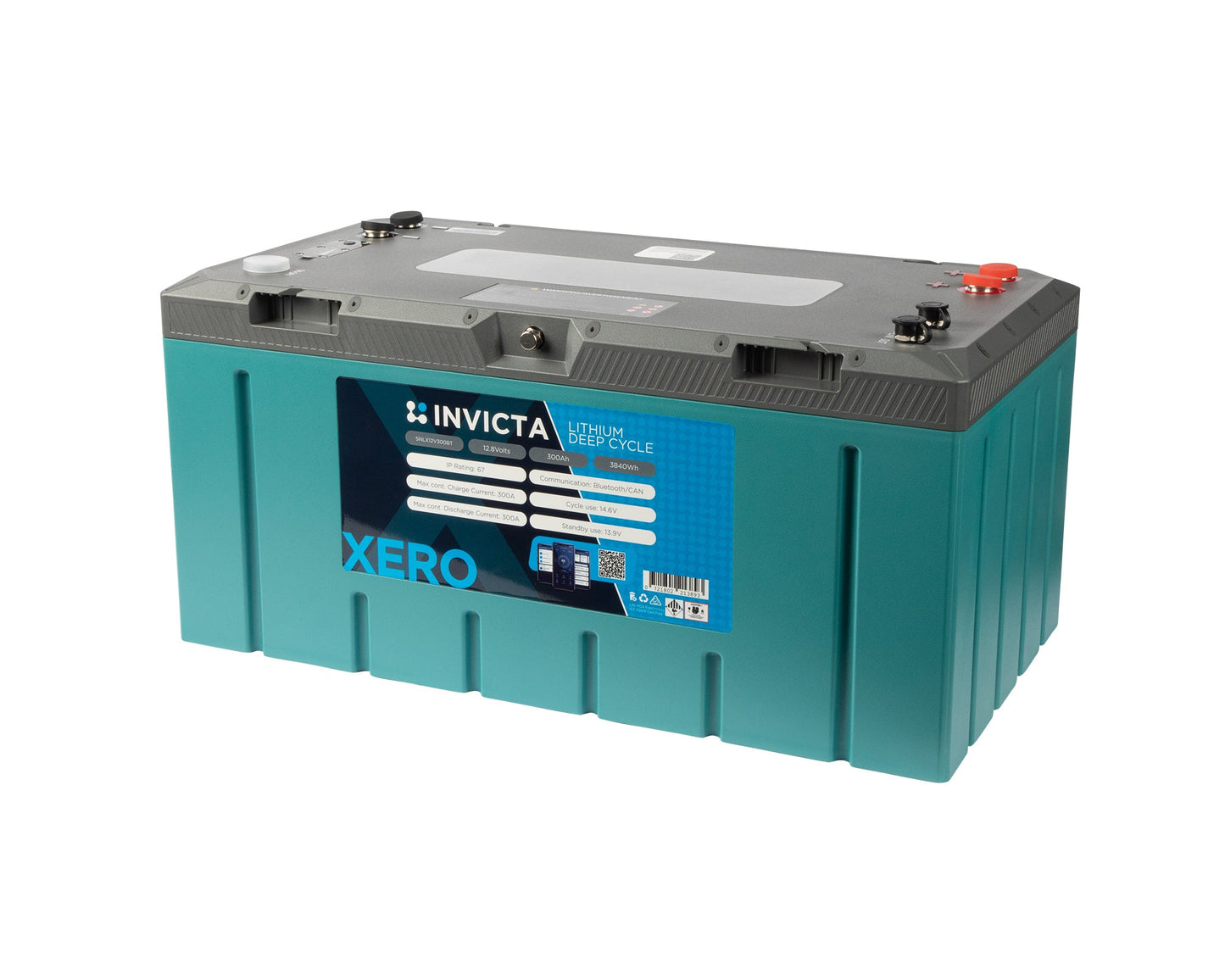 Invicta Lithium 12V 300Ah Battery with Bluetooth