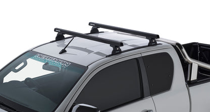 Heavy Duty RLT600 Trackmount Black 2 Bar Roof Rack
