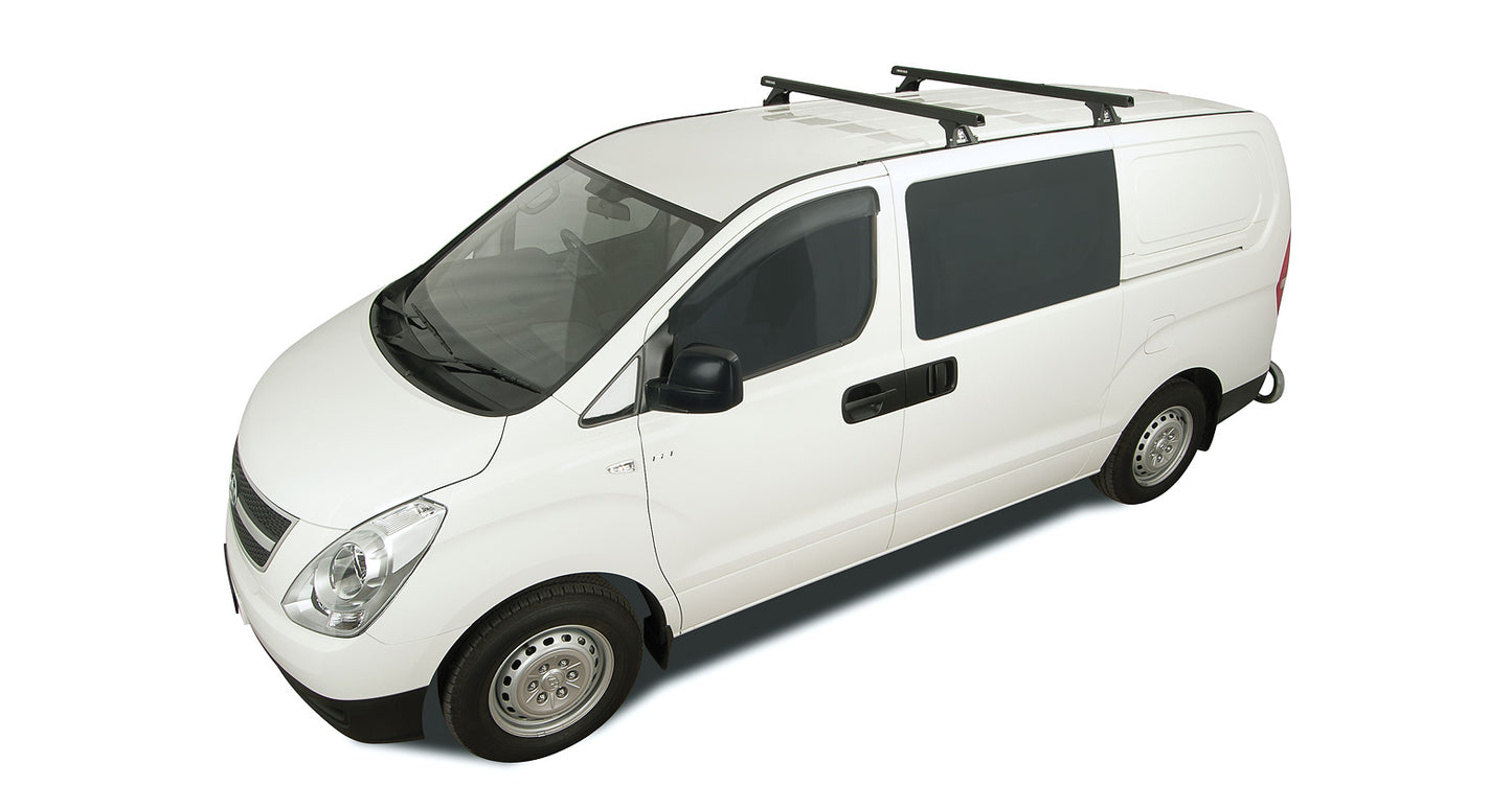 Heavy Duty RLTF Trackmount Black 2 Bar Roof Rack
