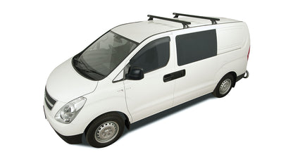 Heavy Duty RLTF Trackmount Black 2 Bar Roof Rack
